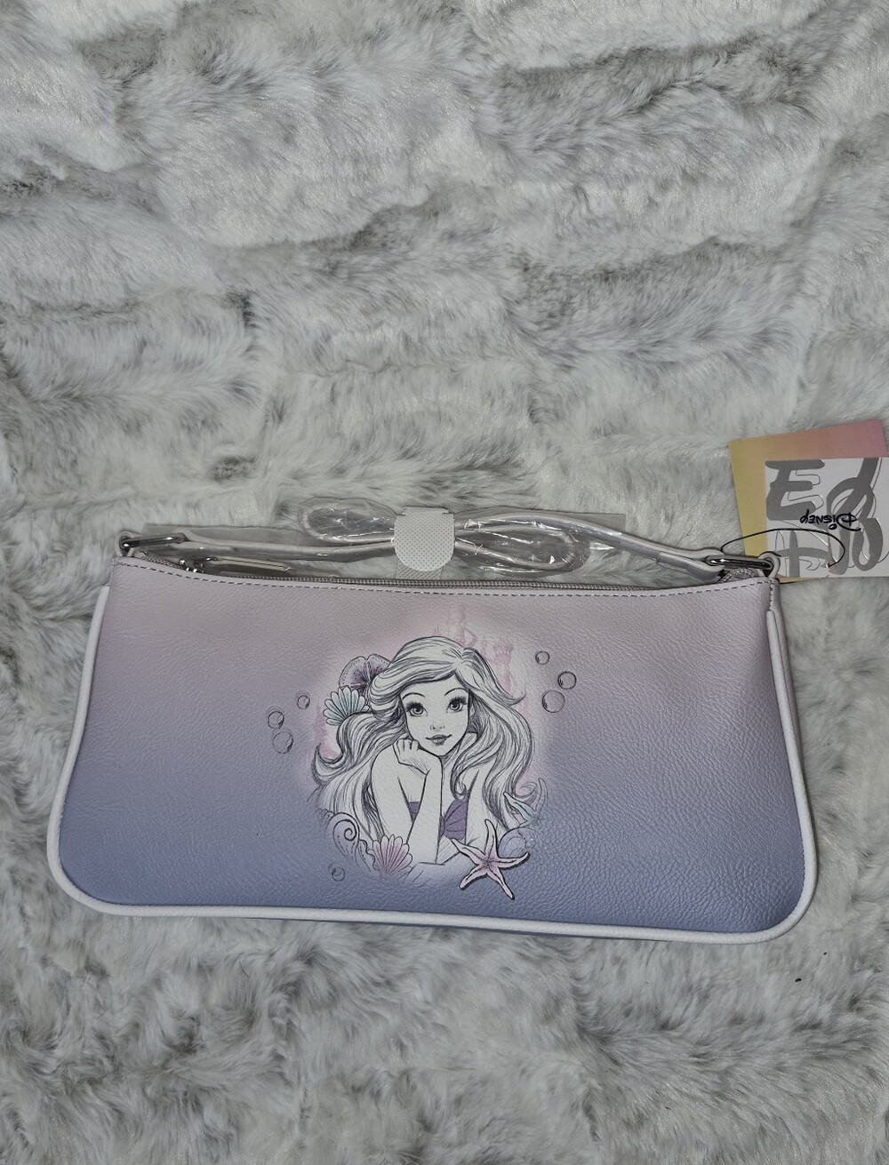 Disney Pastel Ombre Ariel Zip Clutch - Pink Lavender